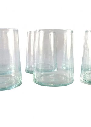 HANDGEFERTIGTES MUNDGEBLASENES GLAS, 6er-Set, IN KONISCHER FORM