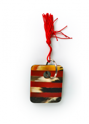 Horn & Epoxidharz Design Schlüsselanhänger Dunkelrot