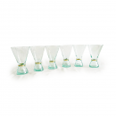 Beldi 6er-Set – Mundgeblasene Weingläser, Sektgläser & Champagnergläser aus Recyclingglas Messingring aus recyceltem Glas