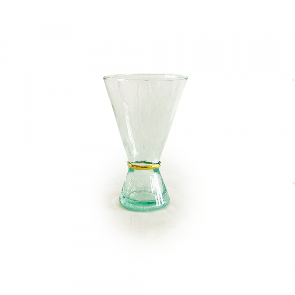 Beldi 6er-Set – Mundgeblasene Weingläser, Sektgläser & Champagnergläser aus Recyclingglas Messingring aus recyceltem Glas - Image 4