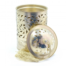Orientalische Duftlampe Windlicht – Handarbeit aus Marrakesch (Silber)