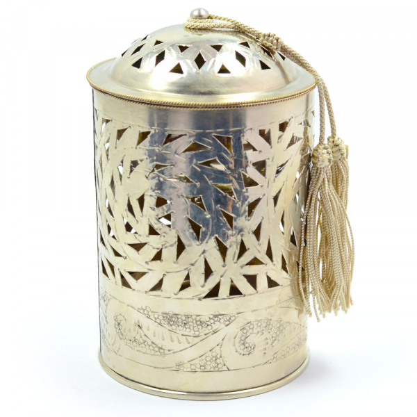 Orientalische Duftlampe Windlicht – Handarbeit aus Marrakesch (Silber) - Image 3